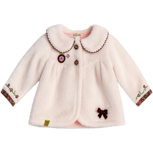 Girls&rsquo; jacket Wojcik Barwny Ogrod 1 pink fluffy fabric, 80