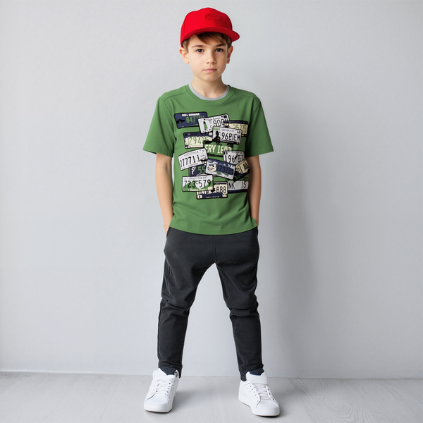 T-shirt for boy Wojcik Podroz green, 104