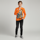Teen boys&rsquo; long sleeve T-shirt Reporter Young orange with motorcycle print 133-42B-60-358, 146