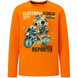 Teen boys&rsquo; long sleeve T-shirt Reporter Young orange with motorcycle print 133-42B-60-358, 146