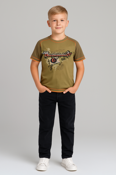 T-shirt for boy Wojcik Podziemne Przetrwanie1 olive, 128