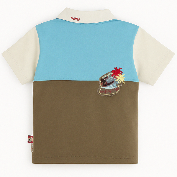 T-shirt for boys Wojcik Fala O Zachodzie Słońca polo khaki, 104