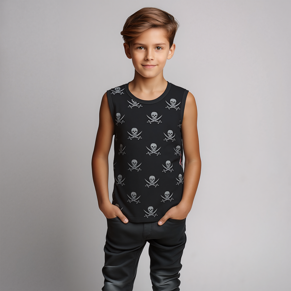 Tank top for boy Wojcik Byc Piratem black, 116