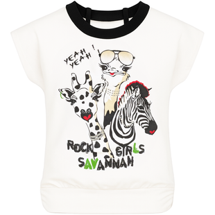 T-shirt for girls Wojcik Rockowe Dziewczyny kimono white, 134