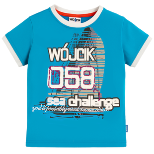 T-shirt for boy Wojcik Moja Lodka print light blue, 104