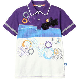 T-shirt for boy Wojcik Niebezpieczna Strefa 1 polo purple, 146