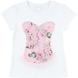 Girl's T-Shirt Wojcik "Lady Flo" Cream Knit Cotton with Faux Corset Rose Print, 110
