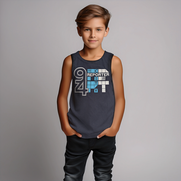Tank top for teenage boy Reporter Young 131-47B-39-485 dark blue, 158
