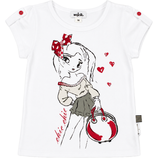 T-shirt for girls Wojcik Hustawka white, 128