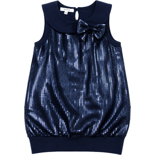 Wojcik Pani Zuk Girls&rsquo; Navy Sequin Tunic, 122