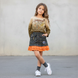 Лонгслів для дівчинки Wojcik "Pamietnik z Podrozy 1" бежевий з градієнтом та принтом ДВ 128-152 фото 2