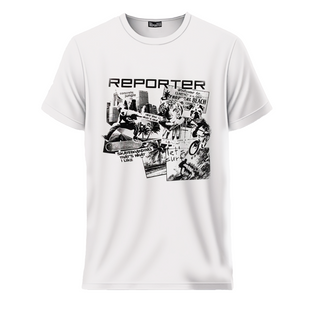 T-shirt for teenage boy Reporter Young 131-40B-93-200 white, 146