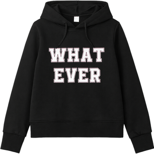 Girl's Hoodie "G-032 WE" Black with Hood and Trendy Inscription, 158