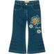 Girl's Blue Jeans Wojcik "Kwiatuszek" with Flower Embroidery and Rhinestones, 92