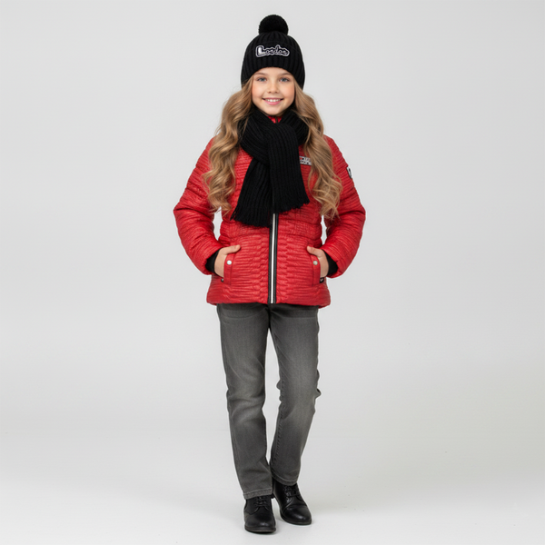 Winter Jacket for Girls Wojcik Londynski Szyk Red, 146
