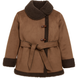 Girls&rsquo; winter & mid-season shearling coat Wojcik Telefon brown, 140