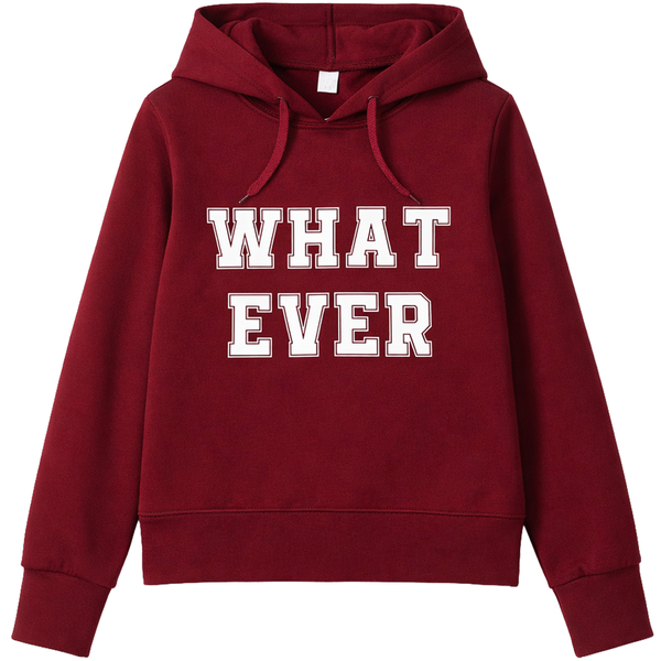 Girl's Hoodie "G-033 WE" Burgundy with Hood and Print, 158