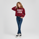 Girl's Hoodie "G-033 WE" Burgundy with Hood and Print, 158
