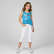 Girl's Summer Capris Wojcik "Super Sylwetka 1" White with Crystals and Chain, 146