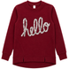 Girls&rsquo; burgundy sweatshirt &ldquo;hello&rdquo; with silver sequins G-031, 134