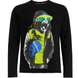 Teen boys&rsquo; long sleeve T-shirt Reporter Young black with skateboarder print 141-42B-89-100, 152
