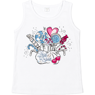Tank top for girls Wojcik Sklep Z Cukierkami print white, 122