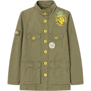 Girl's Cotton Jacket Wojcik "Czysty Liuks" Khaki with Embroidery, 128