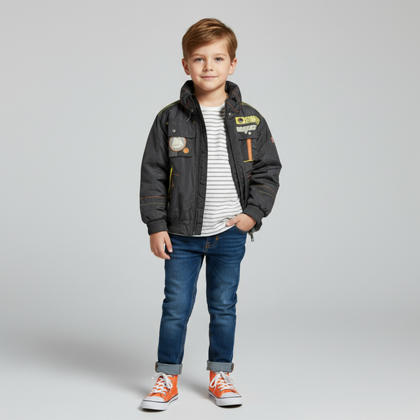 Boy's Windbreaker Jacket Wojcik "Daleko Od Ladu 2" Graphite, 92