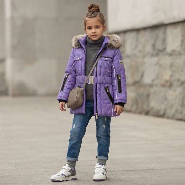 Winter Jacket for Girls Wojcik Rockowa Ksiezniczka 1 Purple, 128
