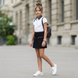 White blouse for girls Reporter Young 163-30G-04-200 with short sleeves, 152