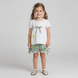 Girls Green Floral Summer Shorts Wojcik "Sloneczne Wakacje 2" with Side Ties, 92