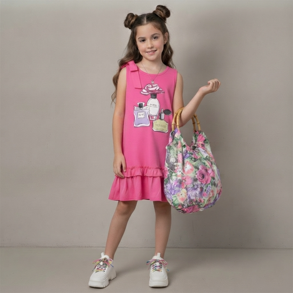 Girls&rsquo; Floral Handbag Wojcik "Kolekcja Perfum" with Bamboo Handles, 128-158