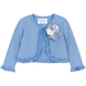 Girl's Blue Sweater Wojcik "Kwiatuszek" Bolero with Flowe, 92