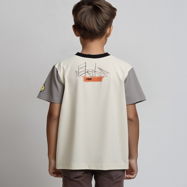 T-shirt for boys Wojcik Daleko Od Ladu 2 beige, 110