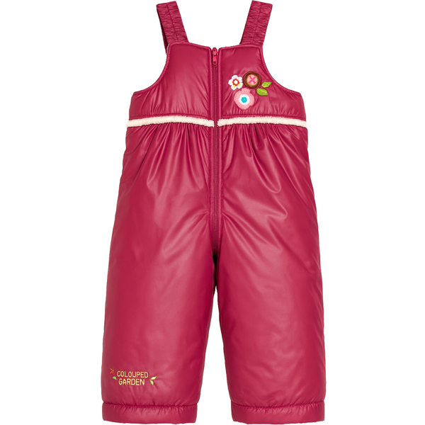 Winter jacket with pants for girls Wojcik "Barwny Ogrod 1" pink with fur, 80