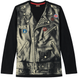 Teen Boy's Long Sleeve Shirt "Biker Leather Jacket" Reporter Young 133-42B-43-100 Black, 152