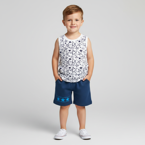 Tank top for boy stars white, 98