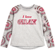 Girl's Sweatshirt "G-023" Grey with Printed Sleeves and Embroidery, 140