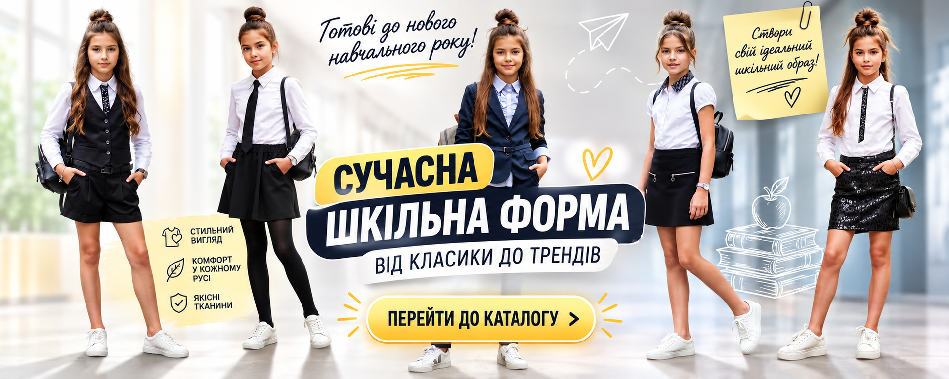 Шкільна форма для дівчаток і підлітків — стильний шкільний одяг від класики до сучасних трендів