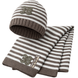 Boys' Hat and Scarf Set Wojcik Zasada Gry 1 Grey Striped, 140