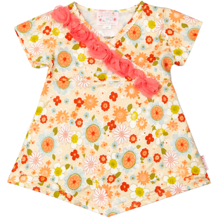 Girl's Jersey Tunic "Lili Szuka Liata" Wojcik with Floral Print and Decor, 104