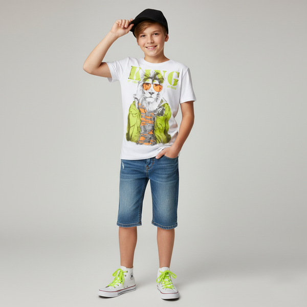 T-shirt for teenage boy Reporter Young 141-40B-23-200 white, 164