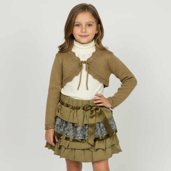 Girl&rsquo;s Turtleneck Wojcik Brazowe Refleksy Cream, 122