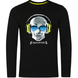 Teen boys&rsquo; long sleeve T-shirt Reporter Young black with skull headphones print 133-42B-98-100, 146