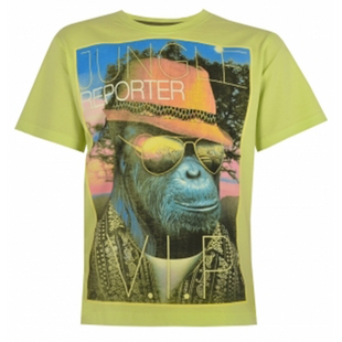 T-shirt for teenage boy Reporter Young 141-40B-15-301 "Jungle VIP" light green, 146