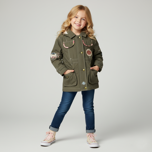 Girl's Spring Windbreaker "Wyjatkowa Dziewczyna" Wojcik Brown, 104