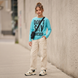 Girls' long sleeve top Reporter Young &ldquo;DON&rsquo;T SAY FOREVER&rdquo; 143-46G-44-525 turquoise, 146