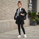 Black knit school blazer for girls Reporter Young 143-65G-04-100, 146